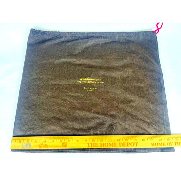 Kate Spade Brown Pink Drawstring Dust Cover/Bag "Tucked Coral Lipstick Away" - Picture 4 of 5